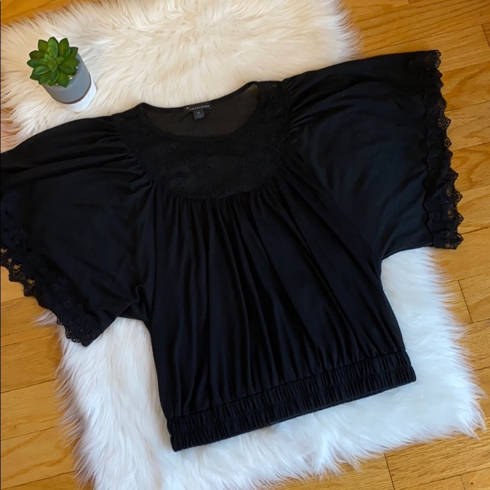 Forever 21 black lace bubble top